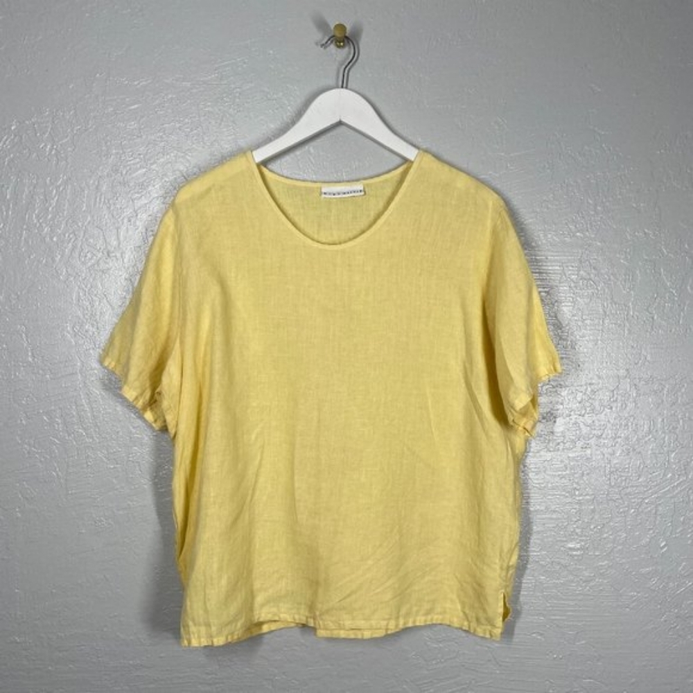 Yellow linen top
